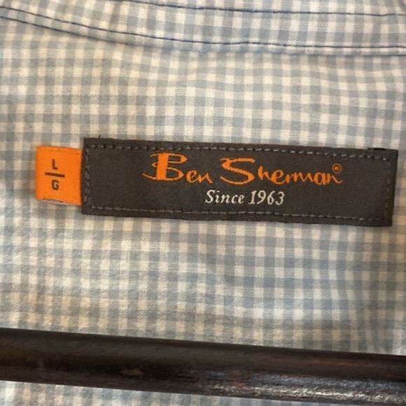 NWOT Ben Sherman Mens Teal Check Button Down Shirt - Picture 3 of 12